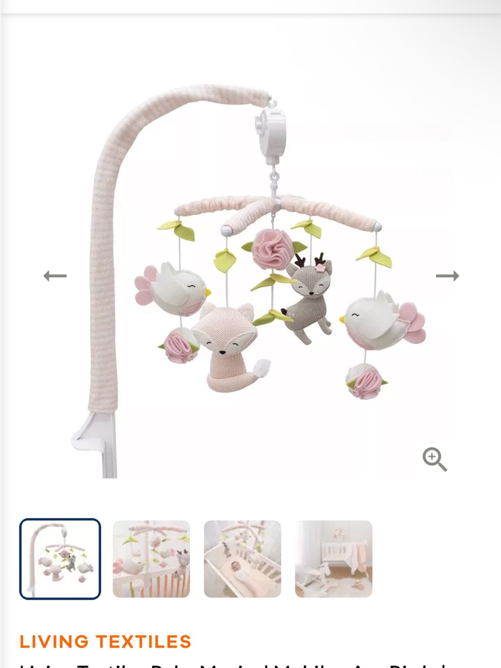 Pink Woodland Crib Mobile - Fox, Deer & Birds